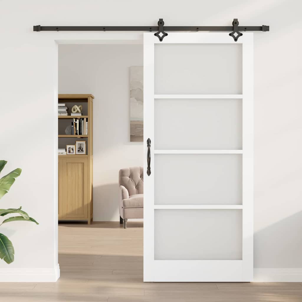 vidaXL Συρόμενη Πόρτα ORKDAL 93 x 211 εκ. Μασίφ ξύλο πεύκου και γυαλί