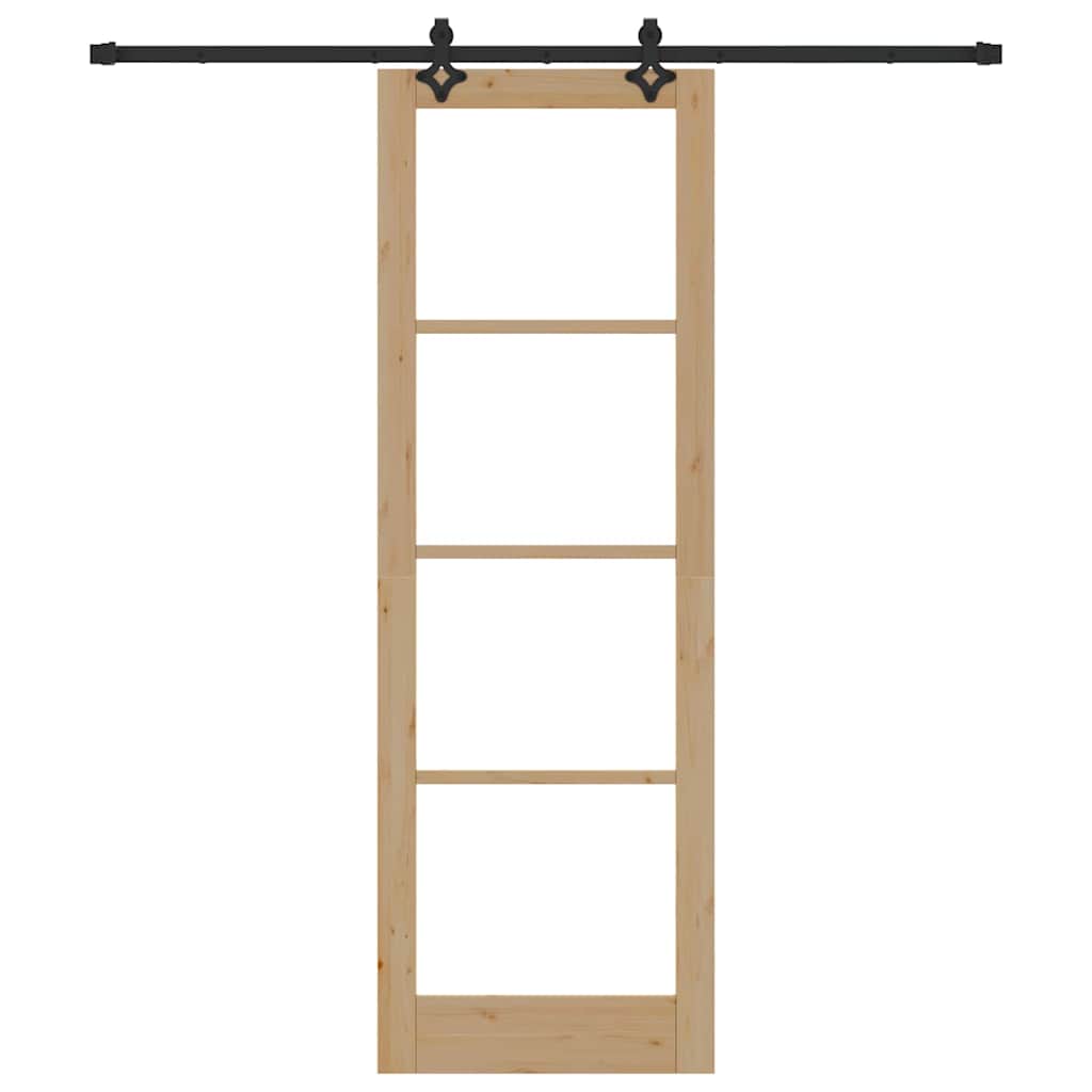 vidaXL Συρόμενη Πόρτα με Σετ Υλικών 78x232 εκ. Μασίφ Ξύλο Πεύκου