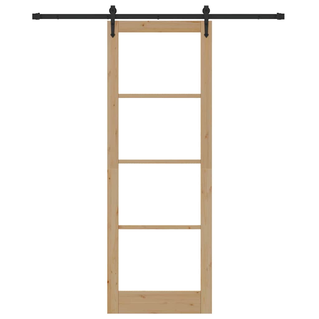 vidaXL Ολισθητή Πόρτα Καφέ 83 x 232 εκ. Ξύλο και μέταλλο