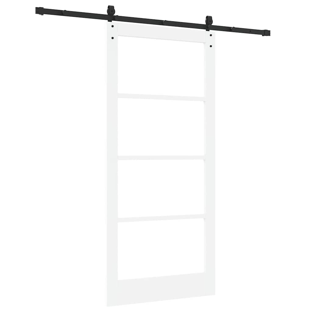 vidaXL Συρόμενη Πόρτα 93 x 202 cm Μασίφ ξύλο πεύκου και γυαλί