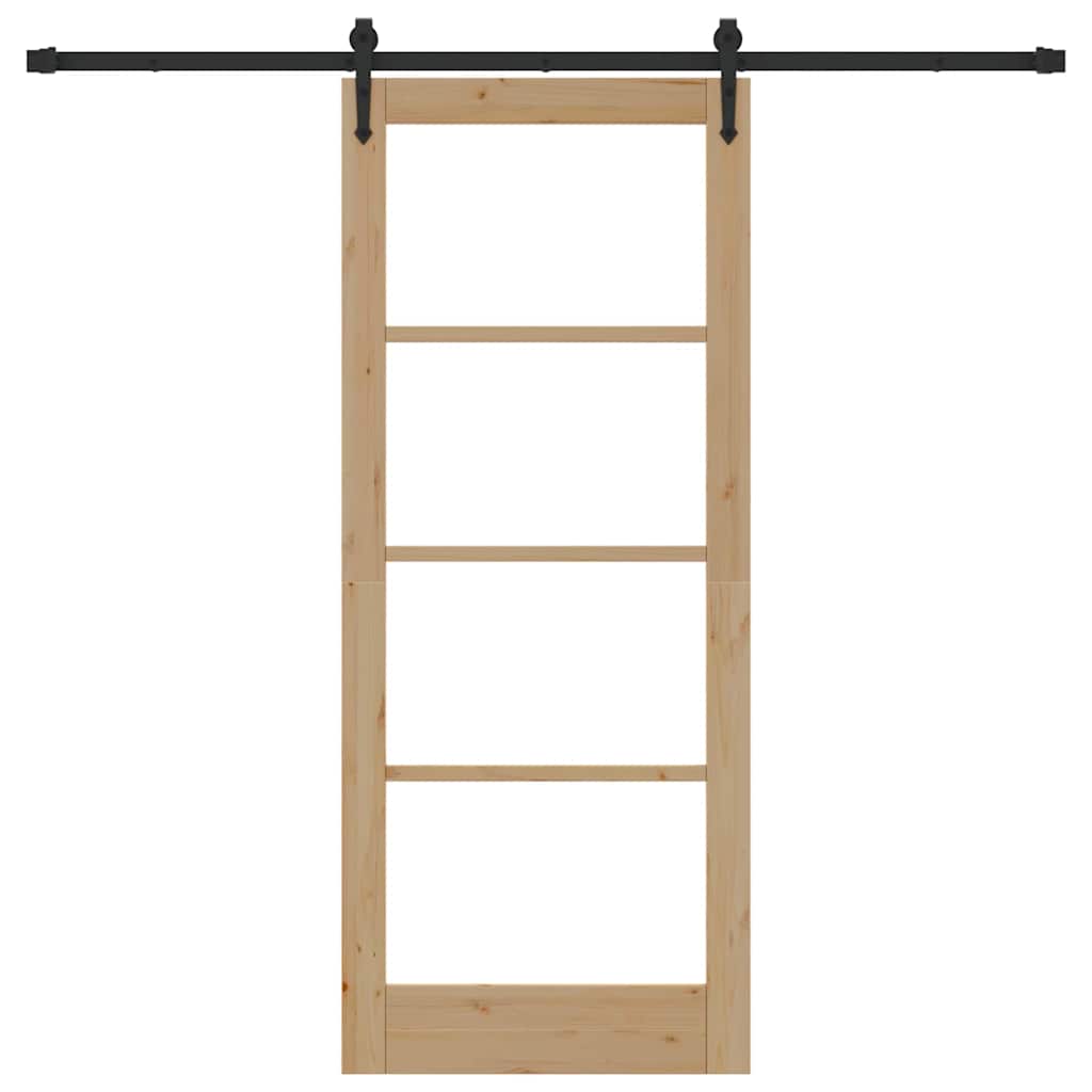 vidaXL Συρόμενη Πόρτα ORKDAL Καφέ 83 x 202 εκ. Ξύλο και μέταλλο