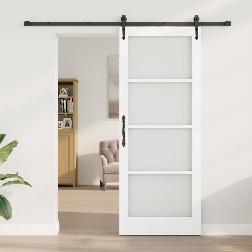 vidaXL Συρόμενη Πόρτα ORKDAL 83 x 211 εκ. Μασίφ ξύλο πεύκου και γυαλί