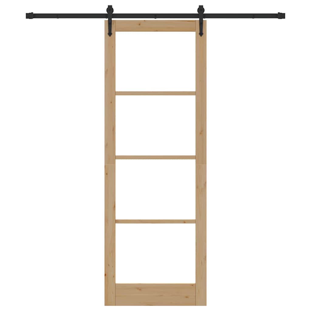 vidaXL Συρόμενη Πόρτα ORKDAL Καφέ 83 x 232 εκ. Ξύλο και μέταλλο