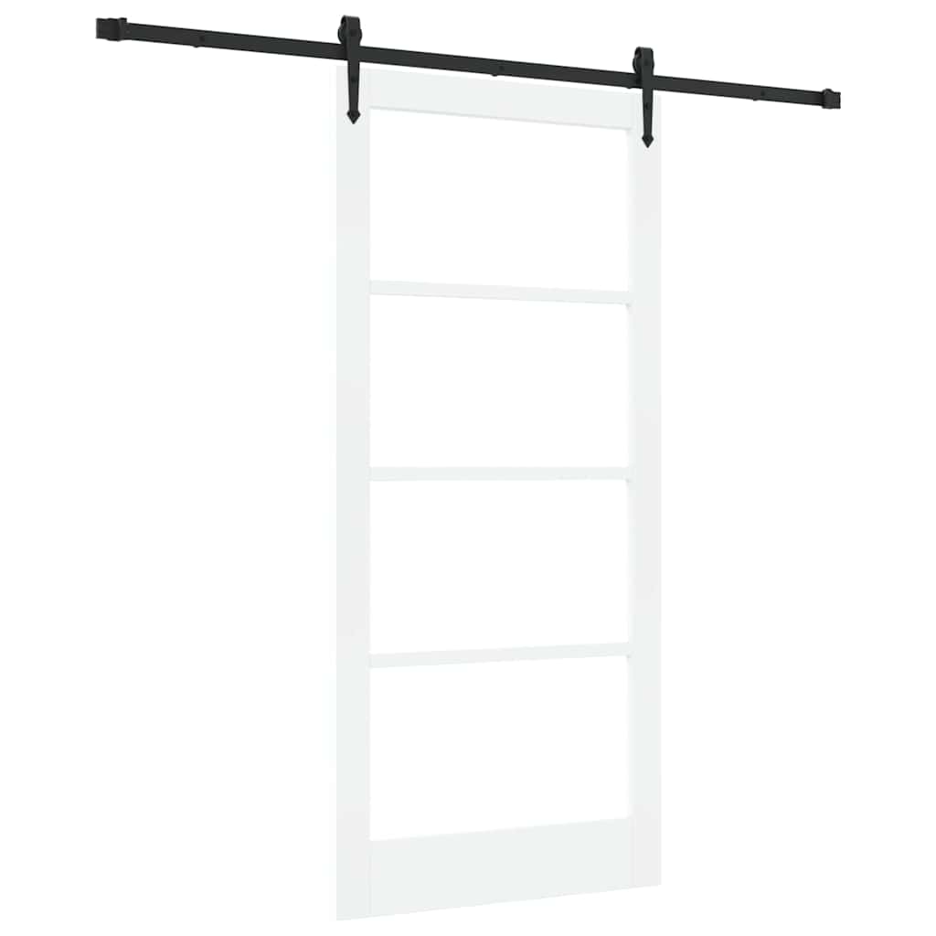 vidaXL Συρόμενη Πόρτα ORKDAL 93 x 202 cm Μασίφ ξύλο πεύκου και γυαλί