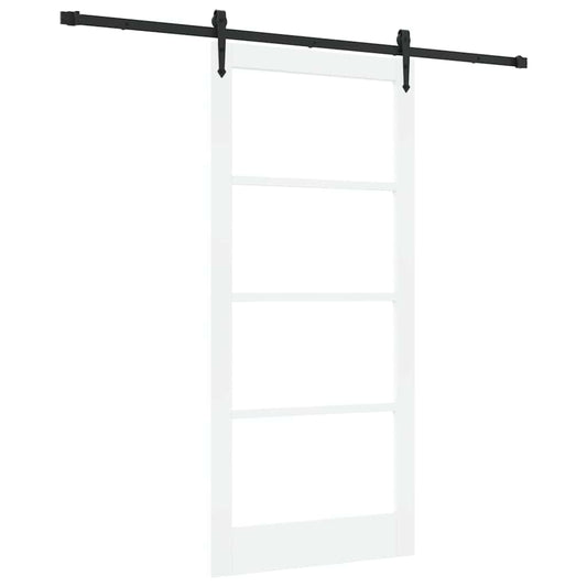 vidaXL Συρόμενη Πόρτα ORKDAL 93 x 202 cm Μασίφ ξύλο πεύκου και γυαλί