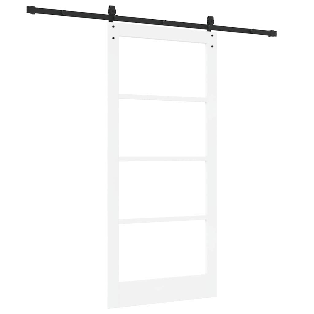 vidaXL Συρόμενη Πόρτα ORKDAL 93 x 202 cm Μασίφ ξύλο πεύκου και γυαλί