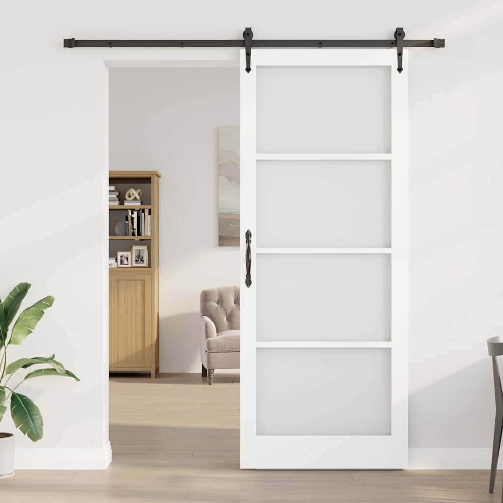 vidaXL Συρόμενη Πόρτα ORKDAL 93 x 232 εκ. Μασίφ ξύλο πεύκου και γυαλί