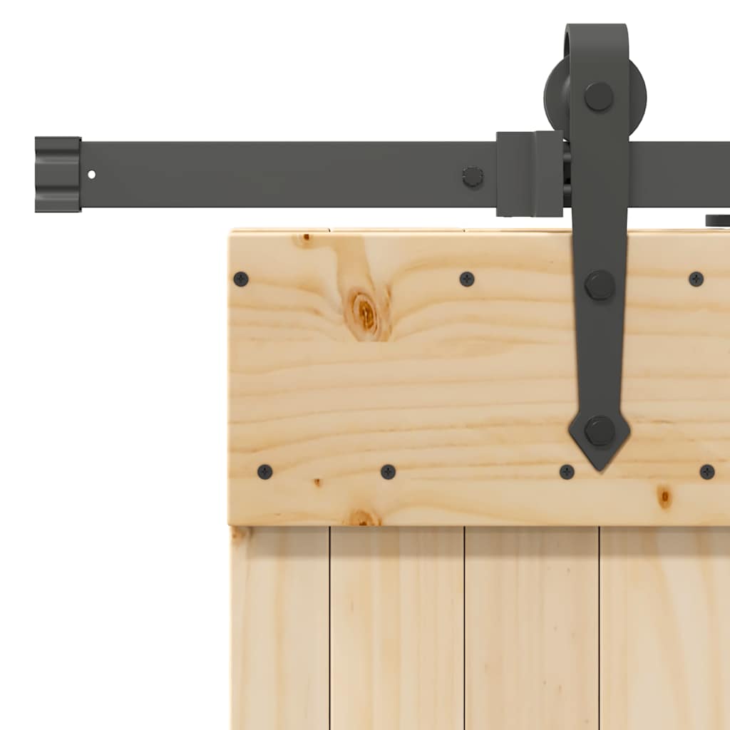 vidaXL Συρόμενη Μεσόπορτα με Μηχανισμό 100 x 210 εκ. Μασίφ Ξύλο Πεύκου