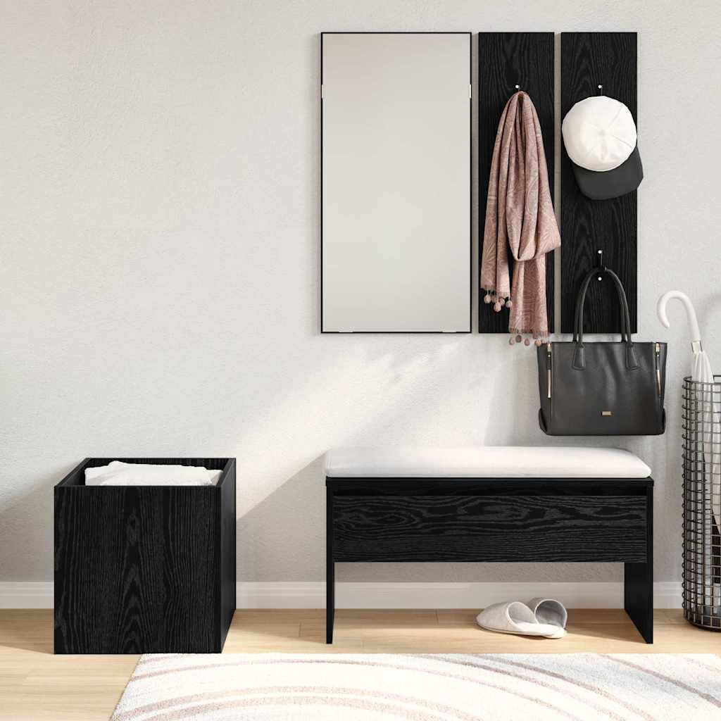 vidaXL Σετ επίπλων χωλ Επιτοίχιο με καθρέφτη 5 pcs Επεξεργασμένο ξύλο