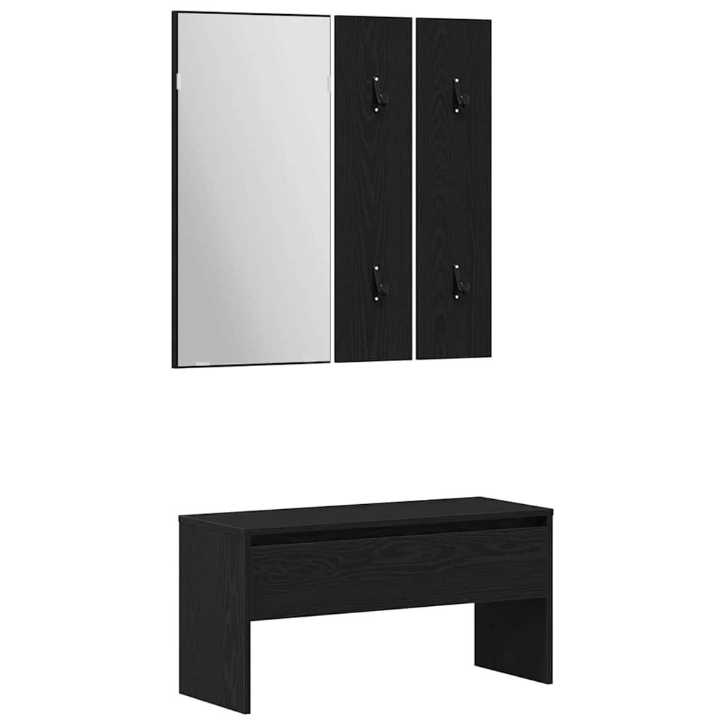 vidaXL Σετ επίπλων χωλ Επιτοίχιο με καθρέφτη 5 pcs Επεξεργασμένο ξύλο
