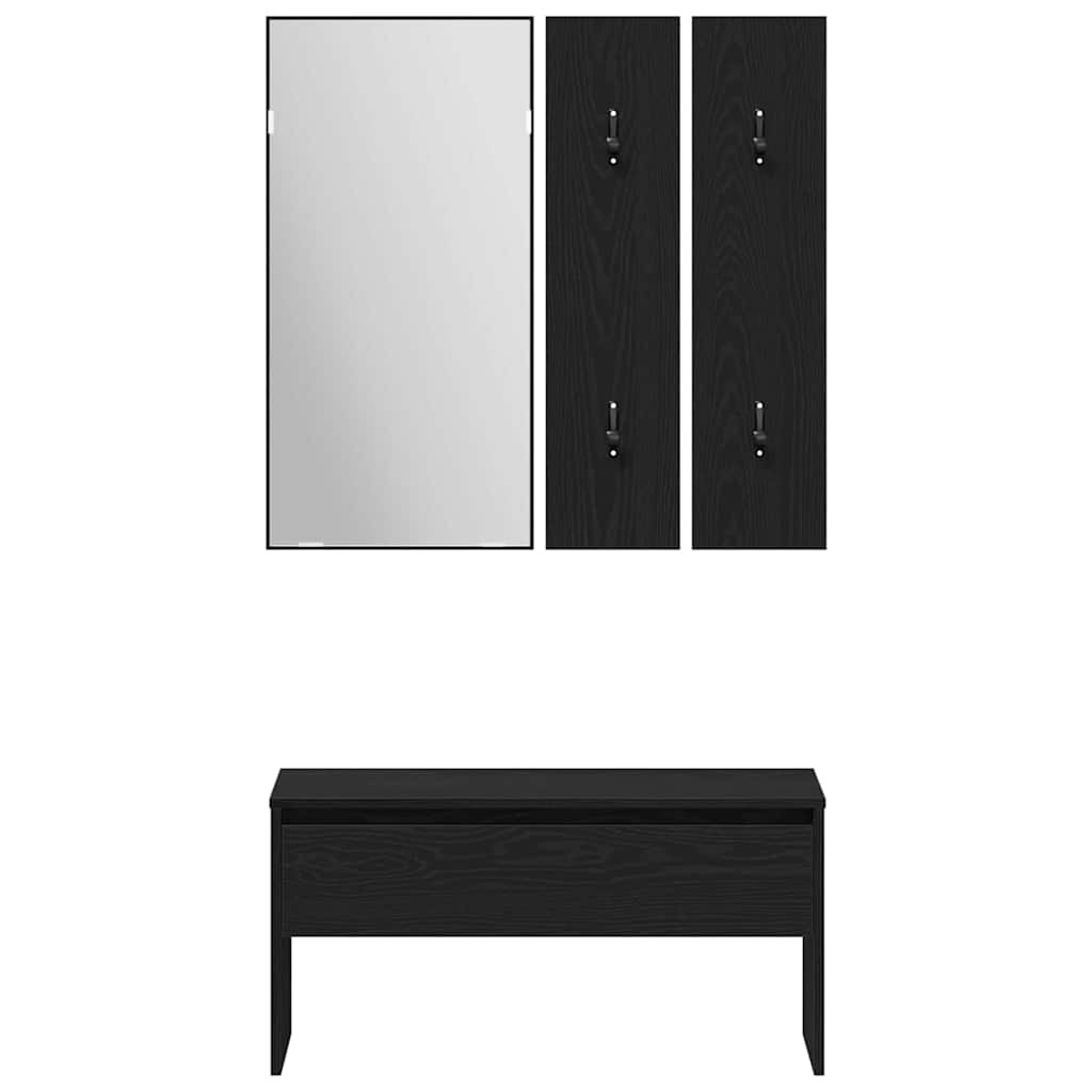 vidaXL Σετ επίπλων χωλ Επιτοίχιο με καθρέφτη 5 pcs Επεξεργασμένο ξύλο