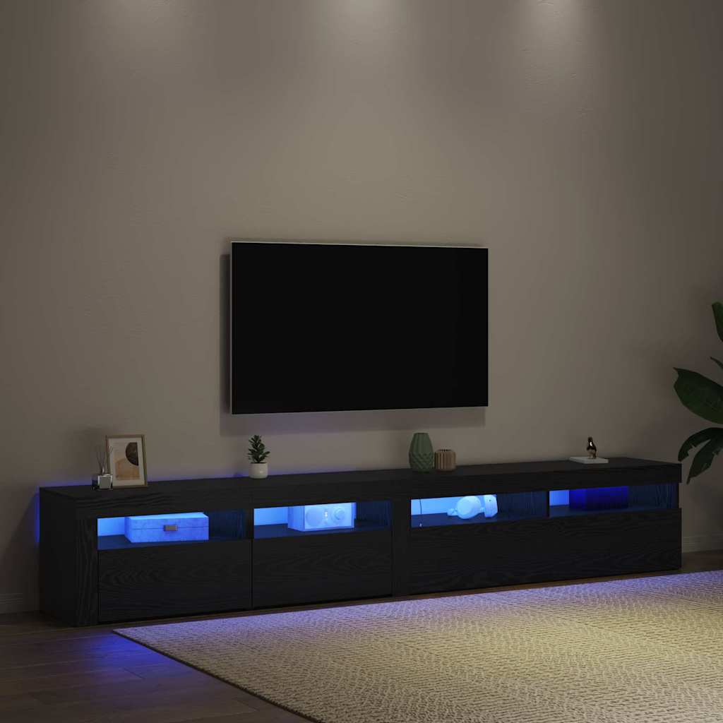 vidaXL Ντουλάπι TV 2 pcs Μαύρη Οξυά 240 x 35 x 40 εκ.