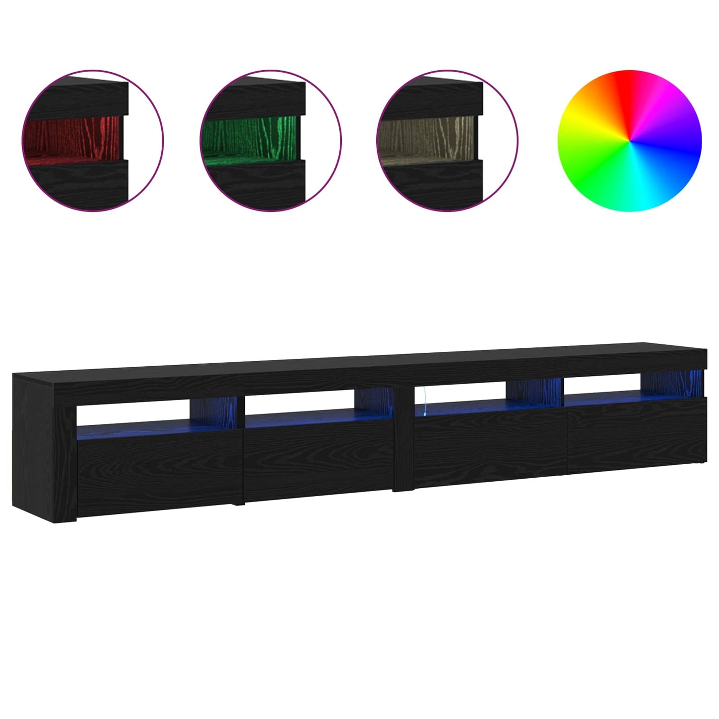vidaXL Ντουλάπι TV 2 pcs Μαύρη Οξυά 240 x 35 x 40 εκ.