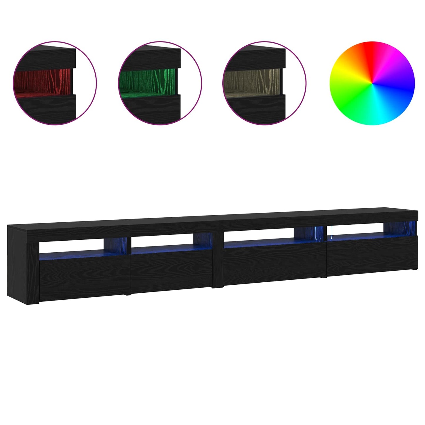 vidaXL Σετ επίπλου τηλεόρασης 3 pcs Μαύρη Οξυά 270 x 35 x 40 εκ