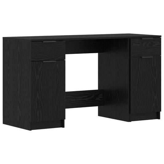 vidaXL Γραφείο με πόρτα Μαύρη Οξυά 133 x 50 x 75 εκ Επεξεργασμένο Ξύλο