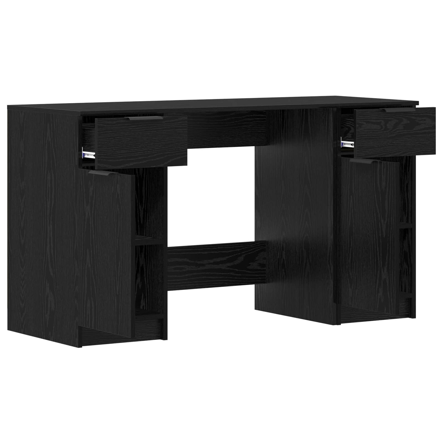 vidaXL Γραφείο με πόρτα Μαύρη Οξυά 133 x 50 x 75 εκ Επεξεργασμένο Ξύλο