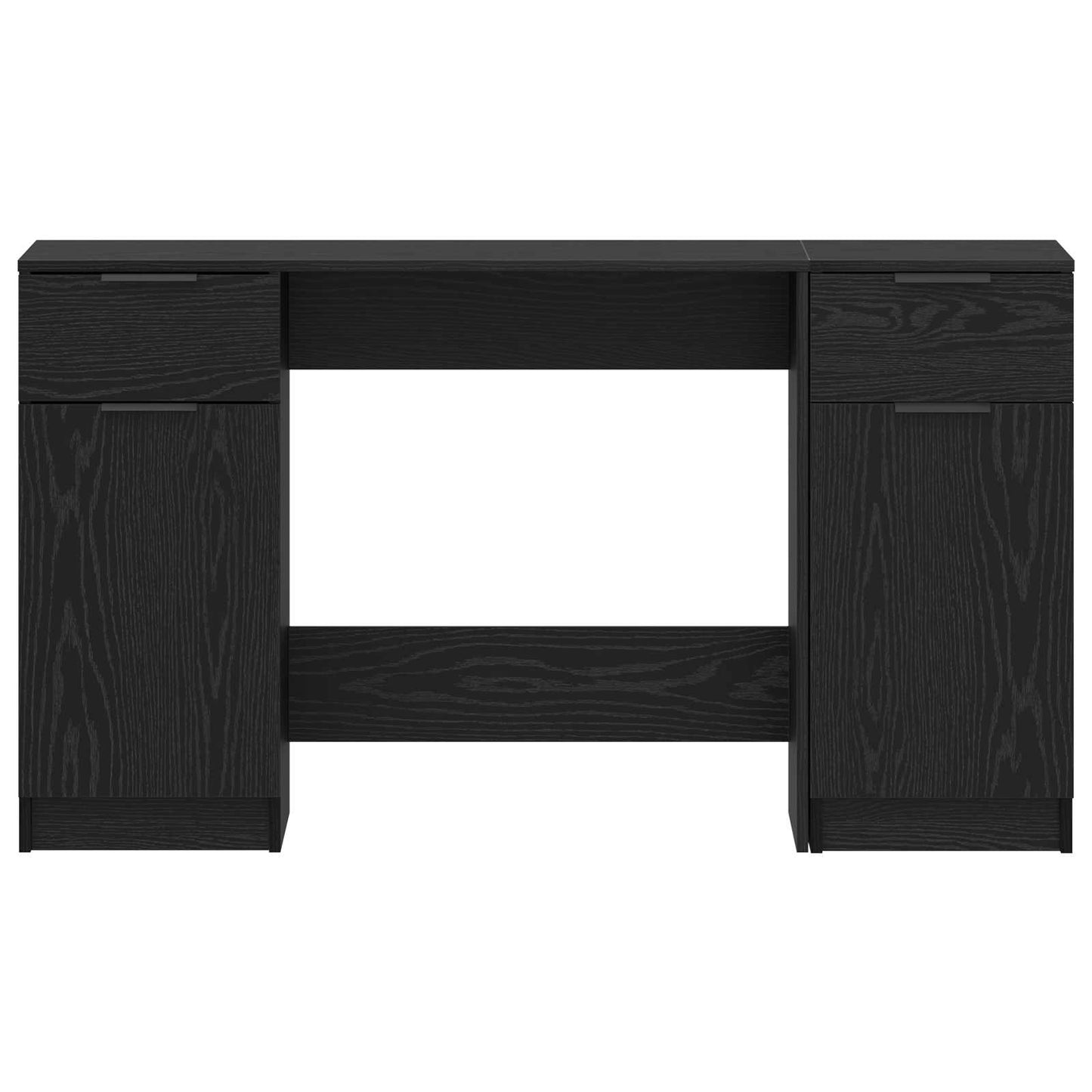vidaXL Γραφείο με πόρτα Μαύρη Οξυά 133 x 50 x 75 εκ Επεξεργασμένο Ξύλο