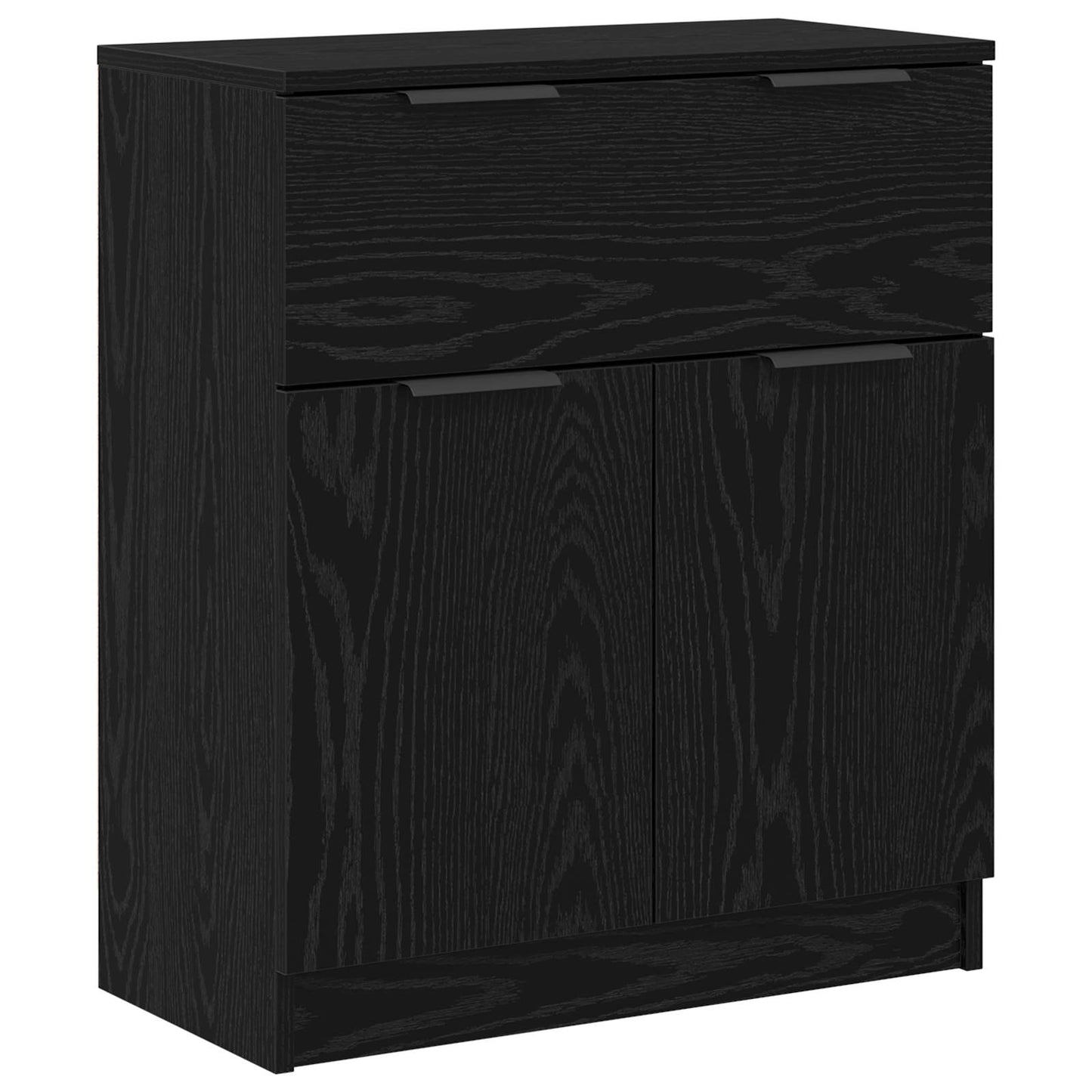 vidaXL Πλαϊνό γραφείο με συρτάρι 3 pcs Μαύρη Οξυά 181 x 30 x 70 εκ.