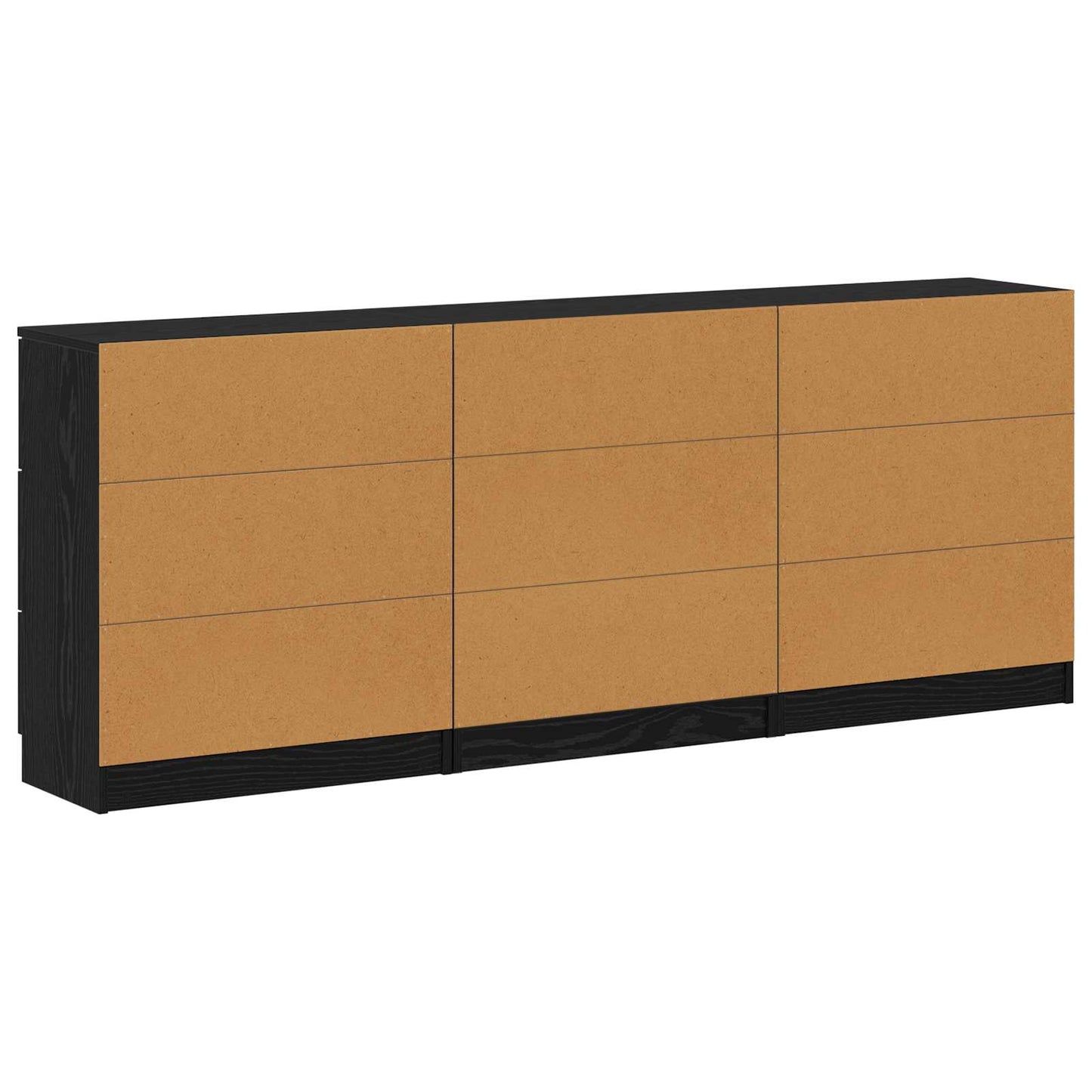vidaXL Πλαϊνό γραφείο με συρτάρι 3 pcs Μαύρη Οξυά 181 x 30 x 70 εκ.