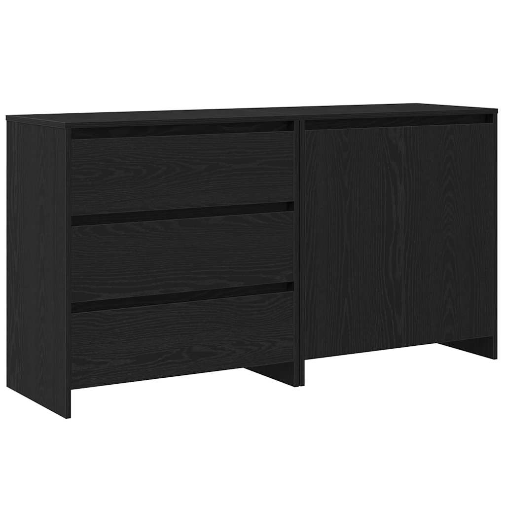 vidaXL Πλαϊνό γραφείο 2 pcs Μαύρο 70 x 41 x 75 εκ. Επεξεργασμένο ξύλο