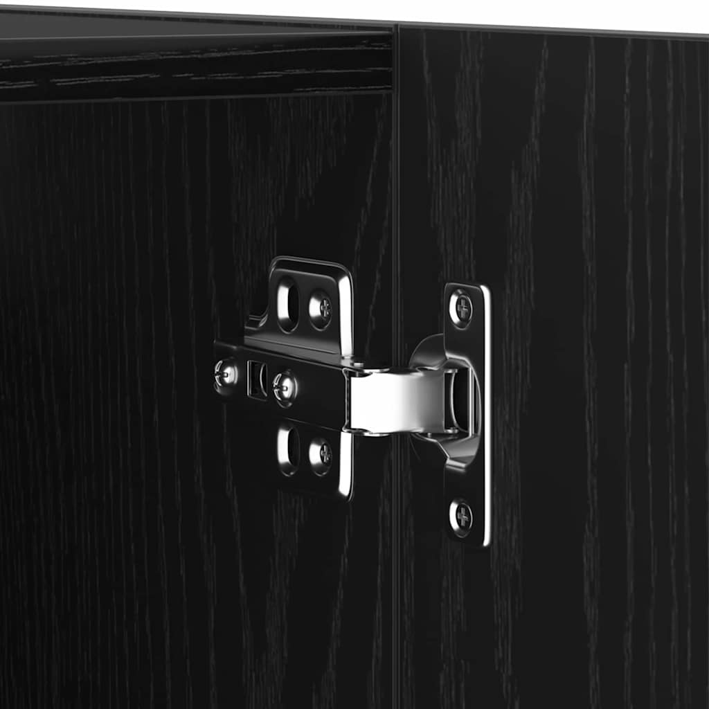 vidaXL Σετ ντουλάπας τηλεόρασης 5 τεμαχίων τοίχου μαύρης καρυδιάς από επεξεργασμένο ξύλο