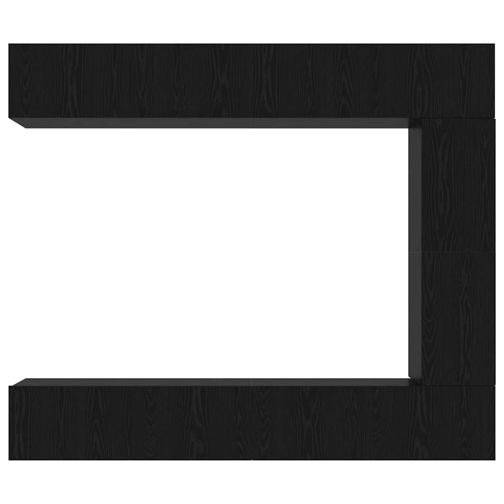 vidaXL Σετ ντουλάπας τηλεόρασης 5 τεμαχίων τοίχου μαύρης καρυδιάς από επεξεργασμένο ξύλο