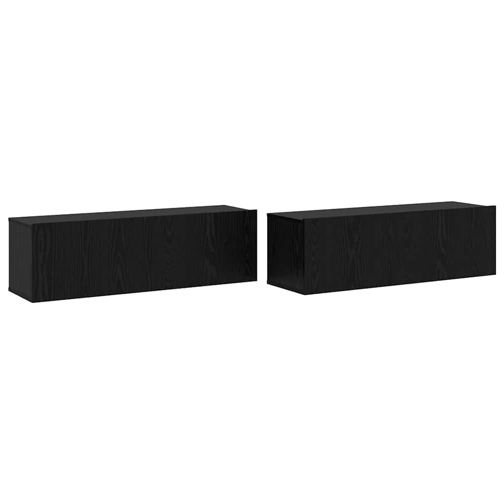 vidaXL Σετ επίπλου τηλεόρασης 8 pcs Μαύρη Οξυά Επεξεργασμένο ξύλο