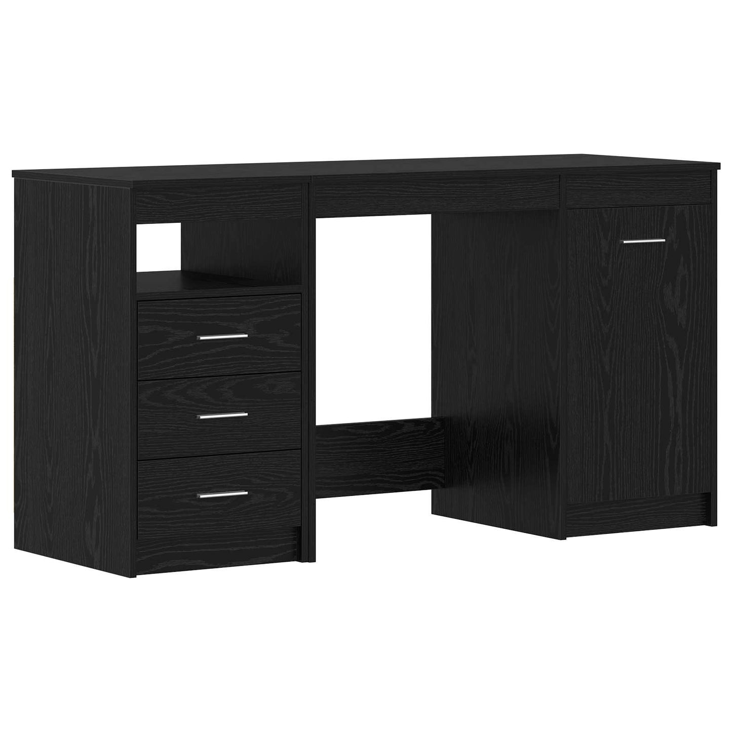 vidaXL Γραφείο 2 pcs Μαύρη δρυς 140 x 50 x 76 εκ. Επεξεργασμένο ξύλο