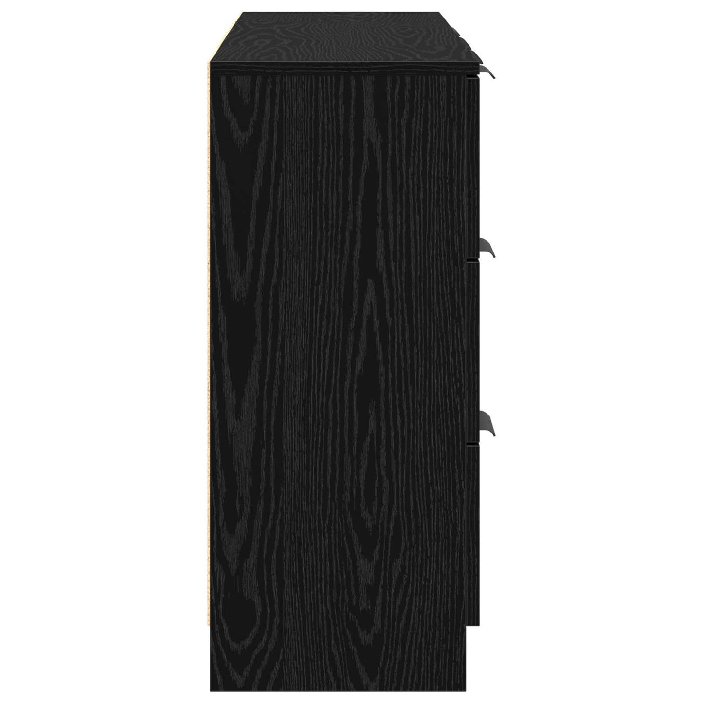 vidaXL Πλαϊνό γραφείο με συρτάρι 3 pcs Μαύρη Οξυά Επεξεργασμένο ξύλο