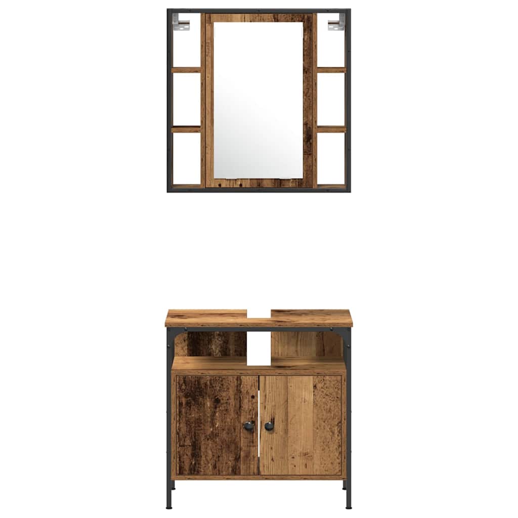 vidaXL Σετ Επίπλων Μπάνιου 3 τμχ. Καφέ 33 x 33 x 120,5 εκ.