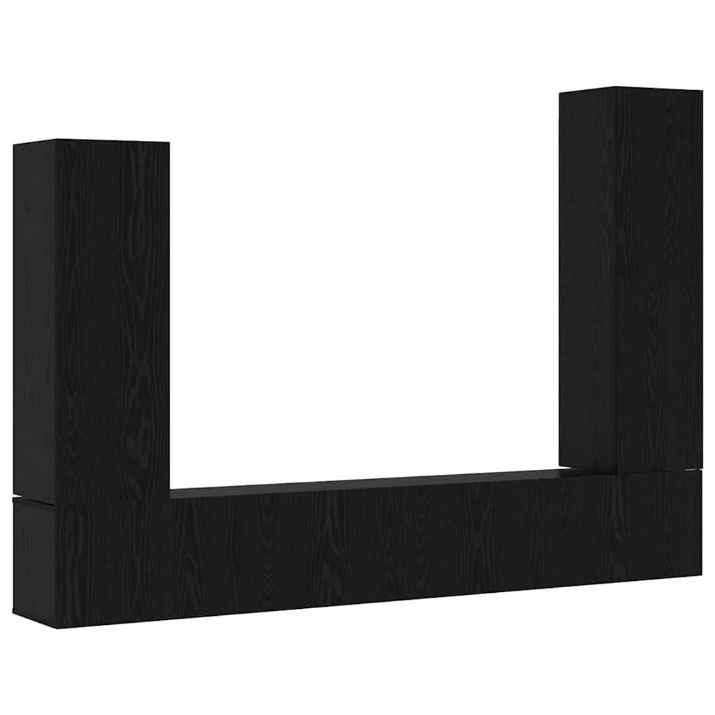 vidaXL Σετ επίπλου τηλεόρασης 4 pcs Μαύρη Οξυά Επεξεργασμένο ξύλο