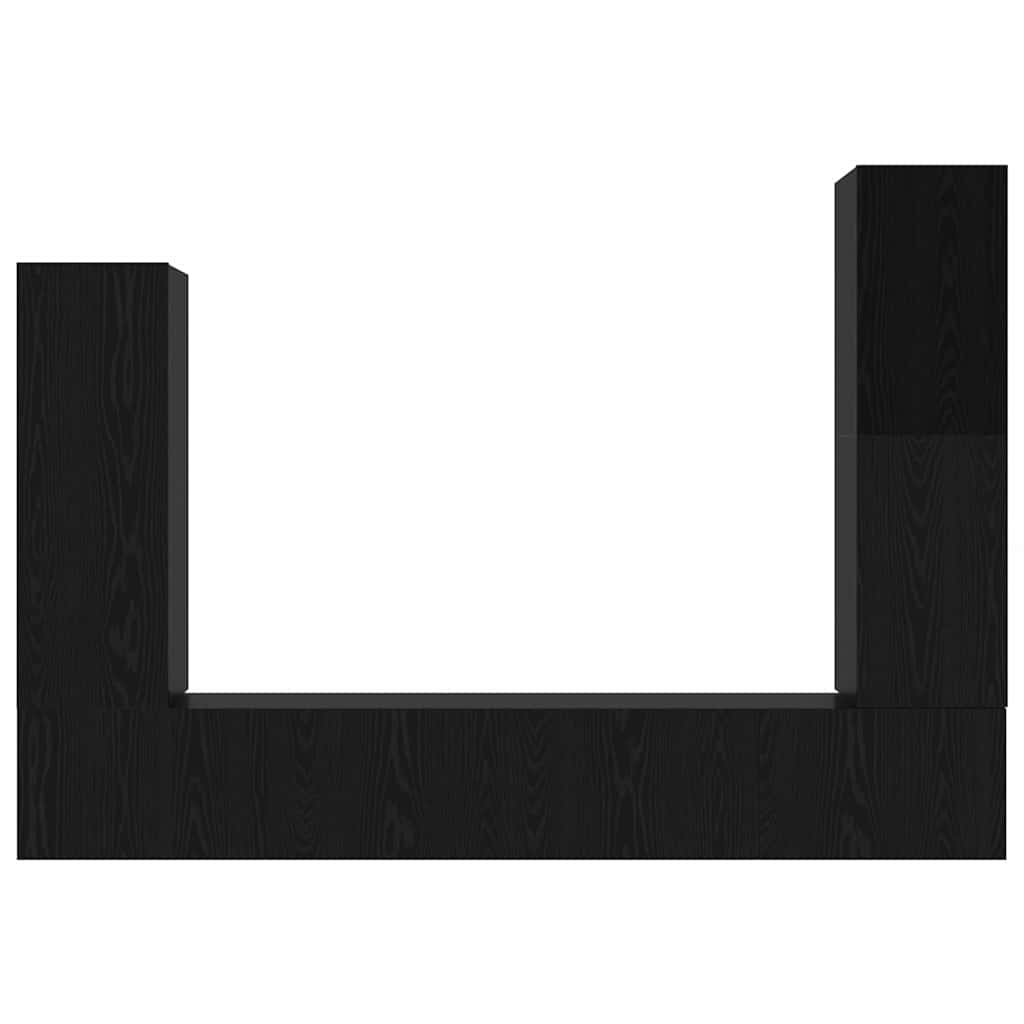 vidaXL Σετ επίπλου τηλεόρασης 4 pcs Μαύρη Οξυά Επεξεργασμένο ξύλο