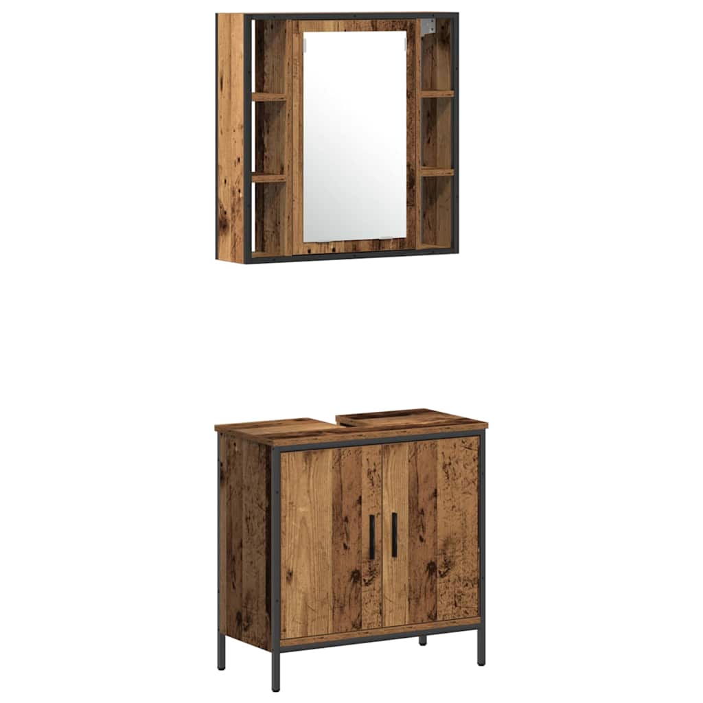 vidaXL Σετ Επίπλων Μπάνιου 4 τμχ. Καφέ 33 x 33 x 185,5 εκ