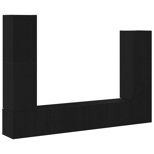 vidaXL Σετ επίπλου τηλεόρασης 6 pcs Μαύρη Οξυά Επεξεργασμένο ξύλο