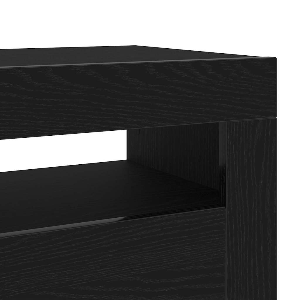 vidaXL Κομοδίνο Μαύρη Οξυά 60 x 35 x 40 εκ. Επεξεργασμένο ξύλο