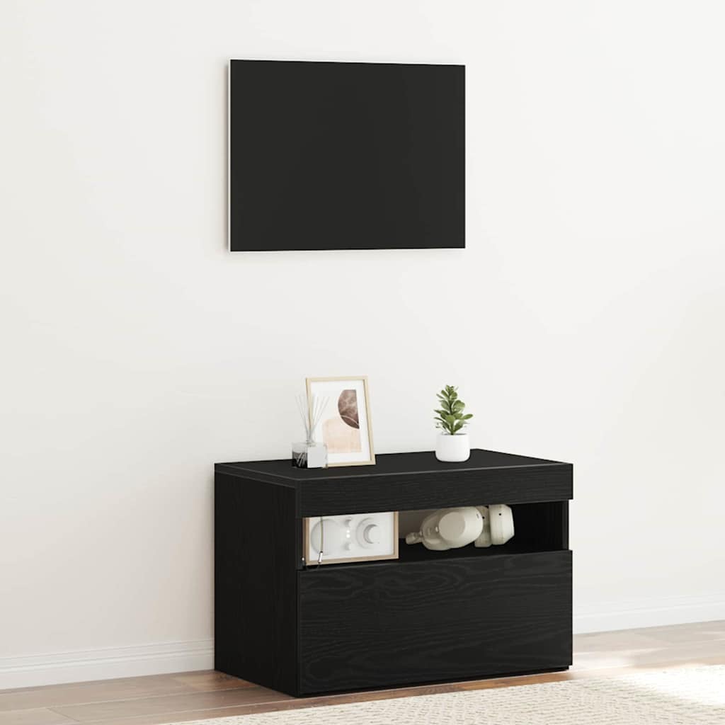 vidaXL Κομοδίνο Μαύρη Οξυά 60 x 35 x 40 εκ. Επεξεργασμένο ξύλο