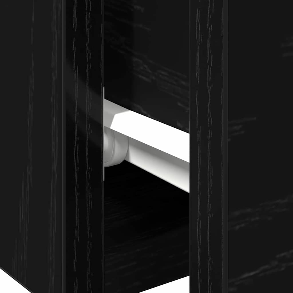 vidaXL Ντουλάπα Τοίχου με συρτάρι 2 pcs Μαύρη δρυς 102 x 30 x 20 εκ.