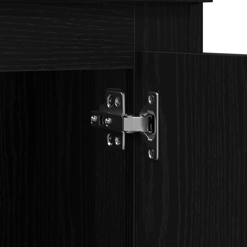 vidaXL Βιβλιοθήκη Μαύρη Οξυά 132 x 35.5 x 103.5 εκ Επεξεργασμένο ξύλο