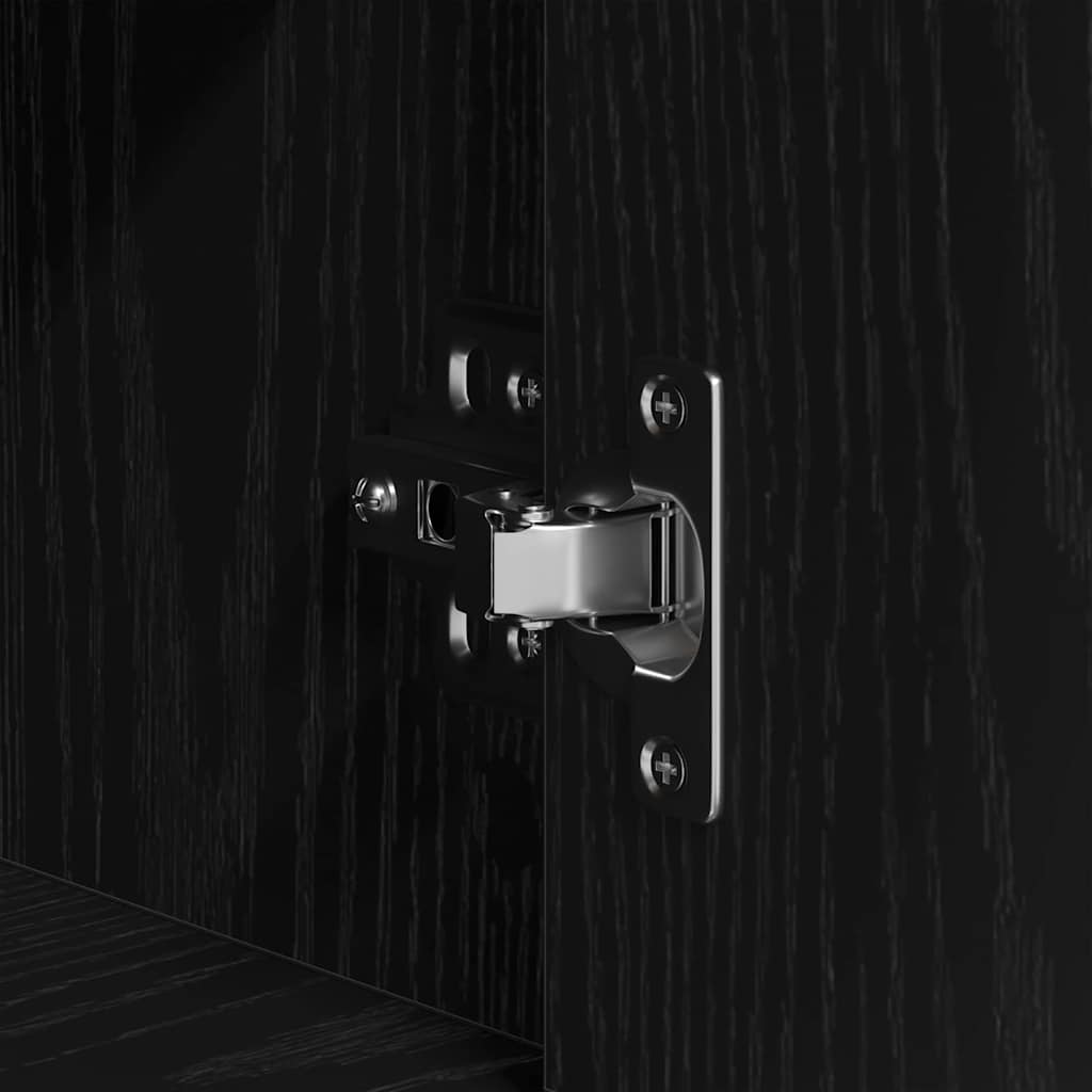 vidaXL Μπουφές Μαύρη δρυς 80 x 33 x 150 εκ Επεξεργασμένο ξύλο