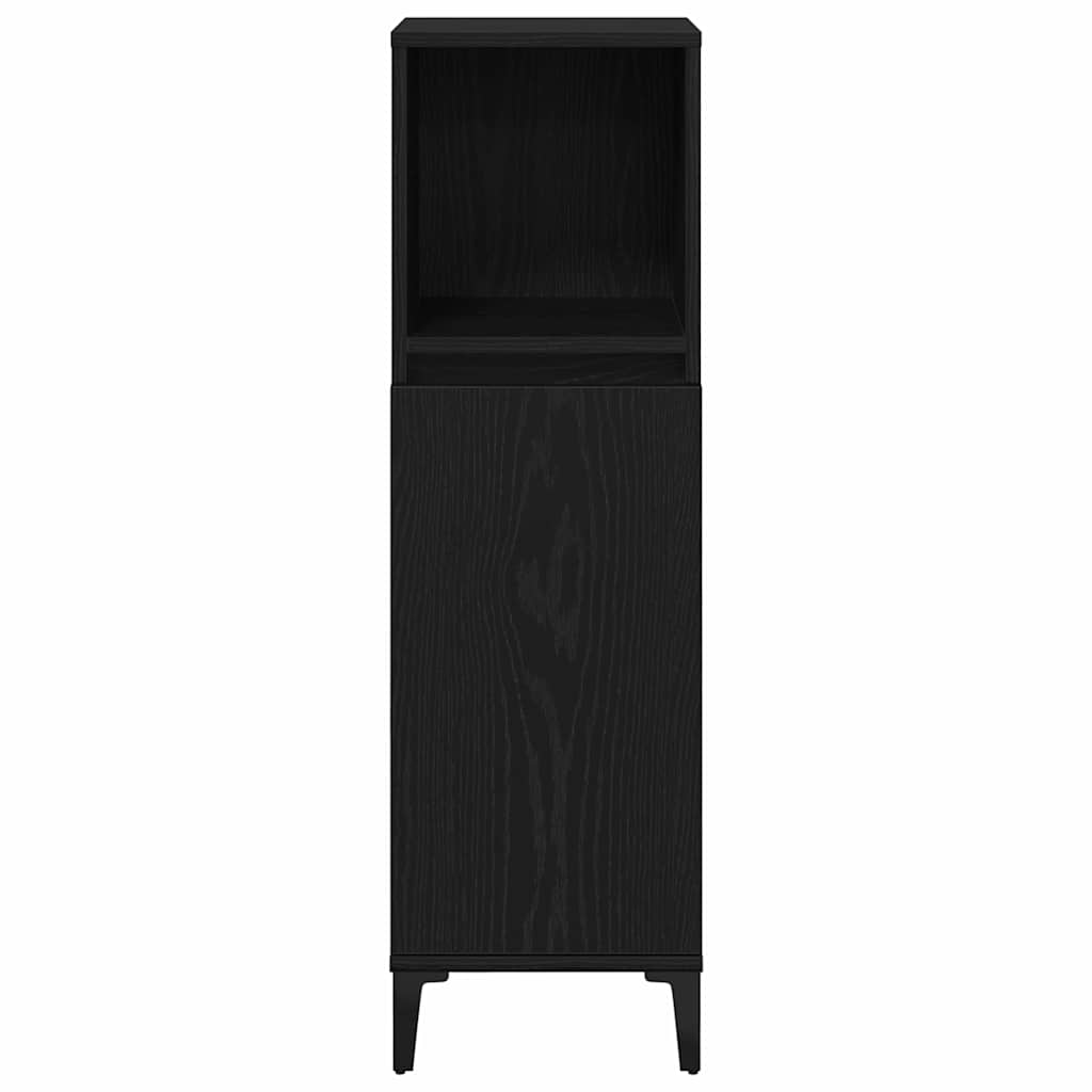 vidaXL Σετ Επίπλων Μπάνιου με συρτάρι 3 pcs Μαύρο 30 x 30 x 180 cm