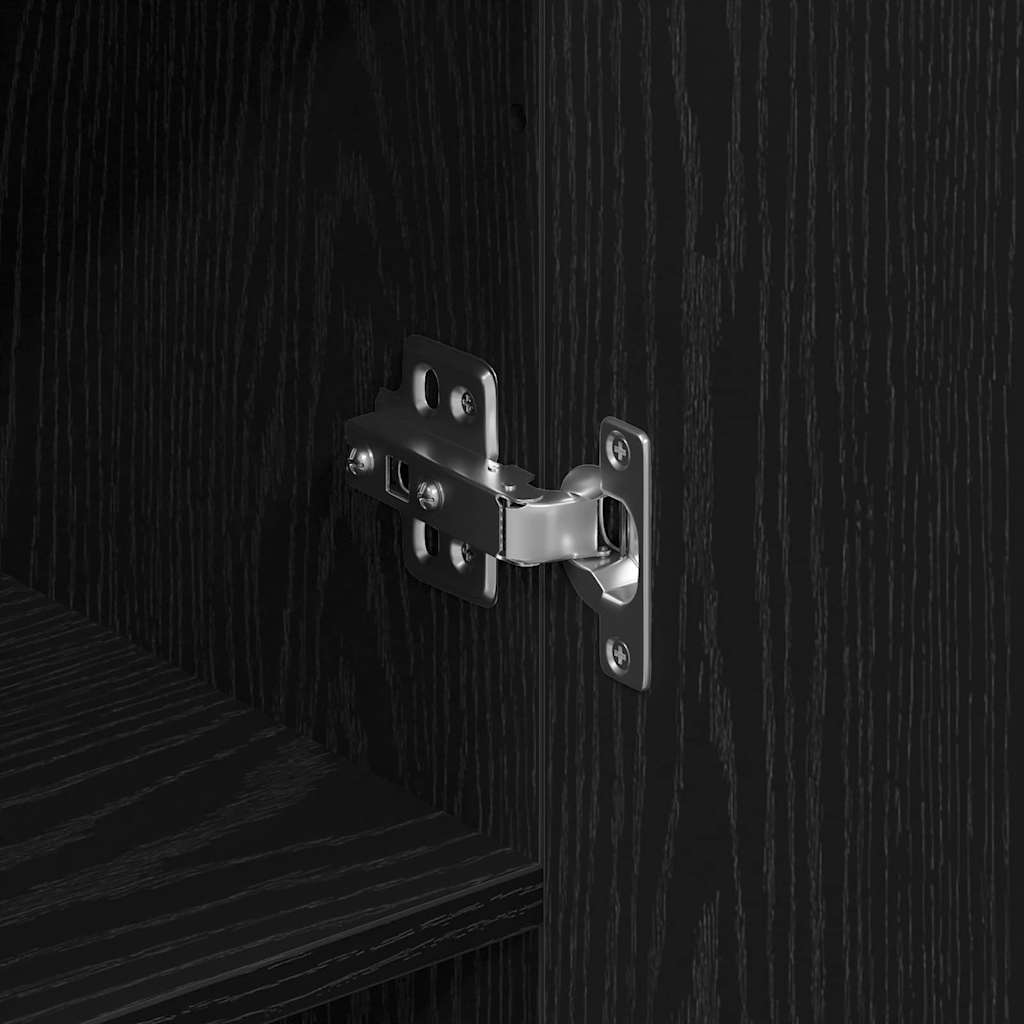 vidaXL Υψηλό Ντουλάπι Μαύρης Δρυός 69.5x34x180 εκ. Μοριοσανίδες