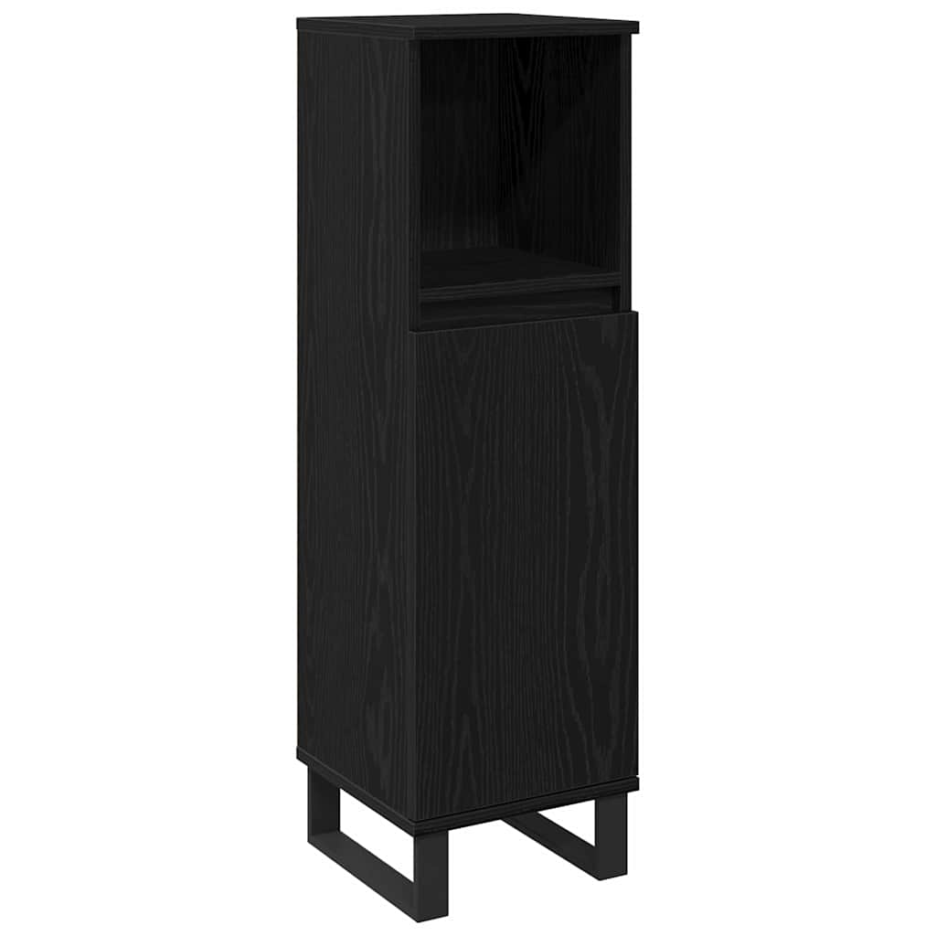 vidaXL Σετ Επίπλων Μπάνιου με αποθήκευση 3 pcs Μαύρο 30 x 30 x 190 εκ