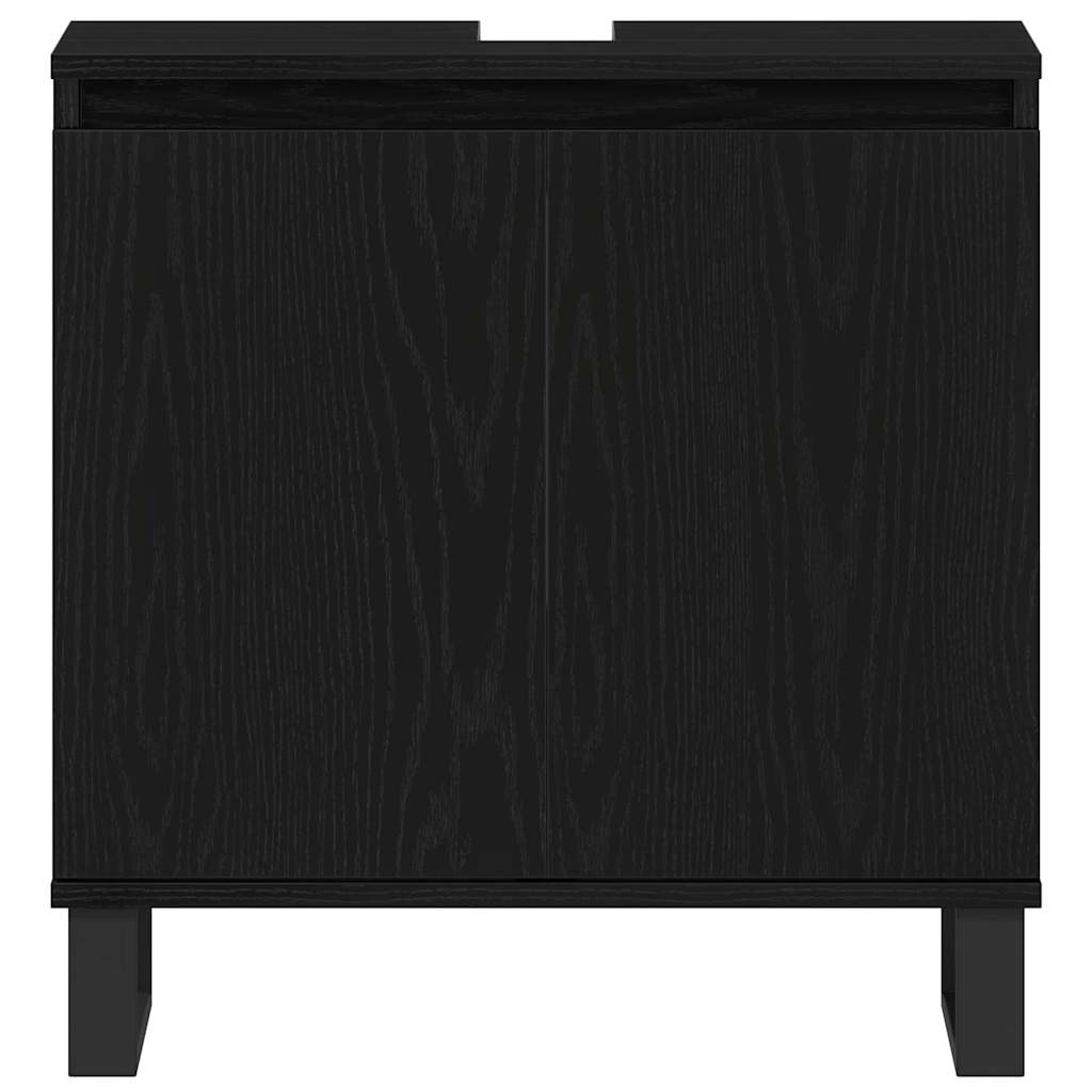 vidaXL Σετ Επίπλων Μπάνιου με αποθήκευση 3 pcs Μαύρο 30 x 30 x 190 εκ