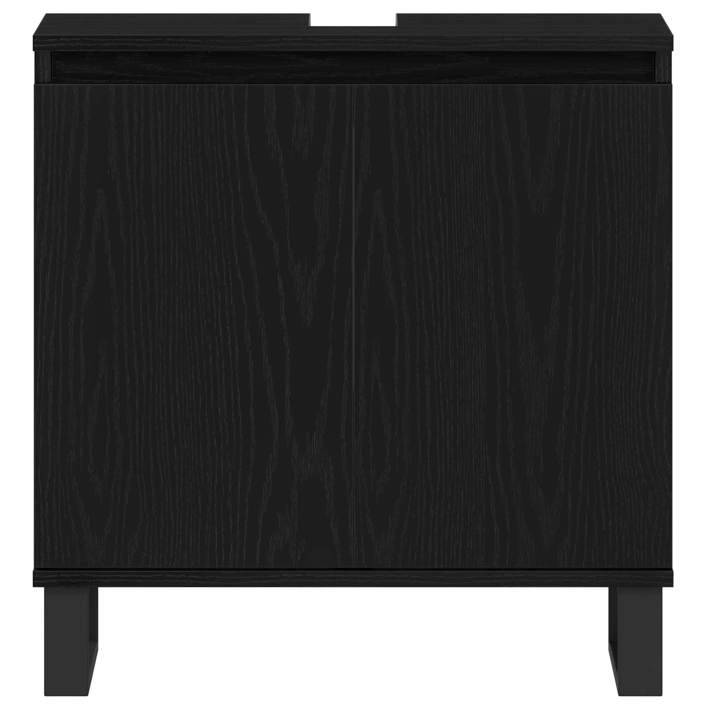 vidaXL Σετ Επίπλων Μπάνιου 3 τμχ. Μαύρη Οξυά 30 x 30 x 190 εκ