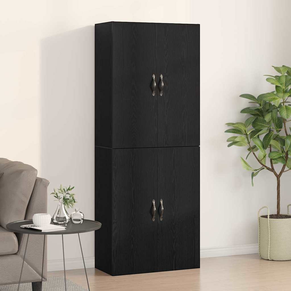 vidaXL Ντουλάπια 2 Τεμάχια σε Μαύρο Δρυ 69,5x34x180 εκ από Επεξεργασμένο Ξύλο