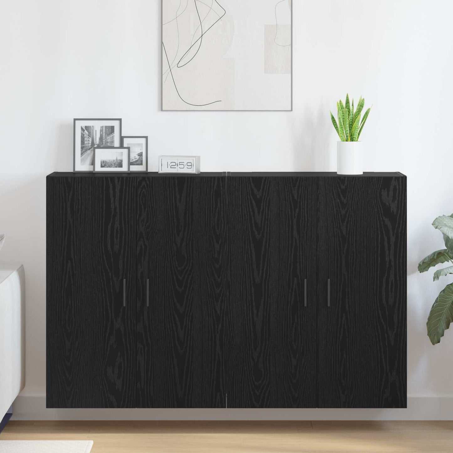 vidaXL Ντουλάπες 2 τεμάχια Μαύρη Δρυς 69,5x34x180 εκ. από Επεξεργασμένο Ξύλο