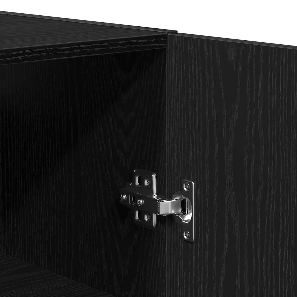 vidaXL Highboard 2 pcs Μαύρη δρυς 69,5 x 34 x 180 εκ.