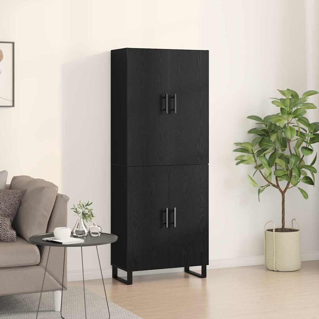 vidaXL Highboard 2 pcs Μαύρη δρυς 69,5 x 34 x 180 εκ.