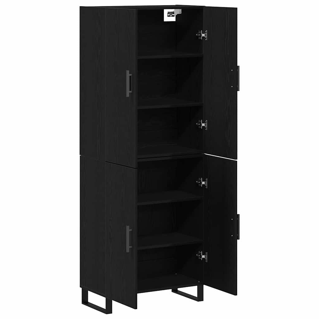 vidaXL Highboard 2 pcs Μαύρη δρυς 69,5 x 34 x 180 εκ.