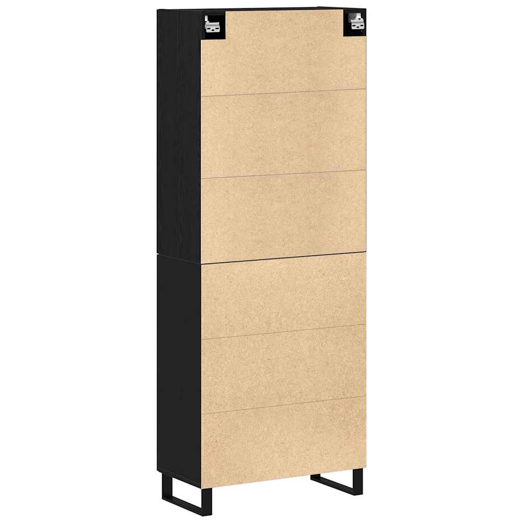 vidaXL Highboard 2 pcs Μαύρη δρυς 69,5 x 34 x 180 εκ.